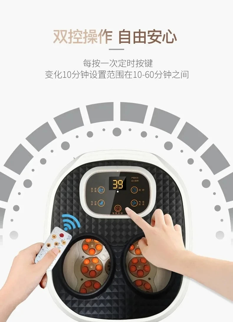 Smoked Foot Bath Full Automatic Electric Heating Washbasin Foot Massage Machine Deep Bucket Foot Bather Home Pedicure Machine