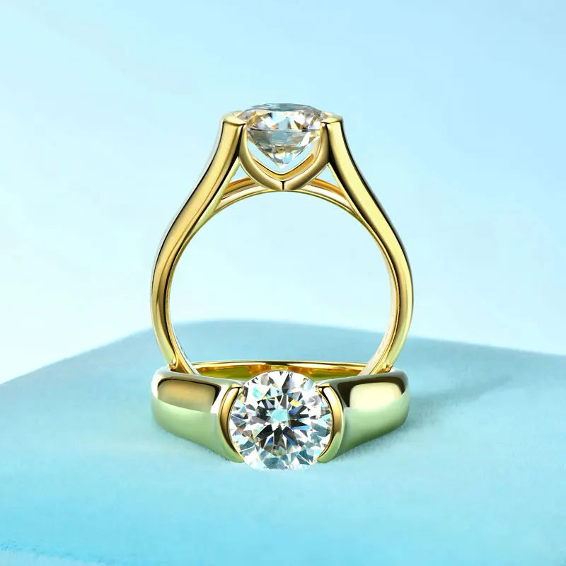 Ehhai GRA Certified 2CT Solitaire Moissanite Lab Diamond Engagement Rings for Women Men 925 Sterling Silver Wedding Jewelry Gift