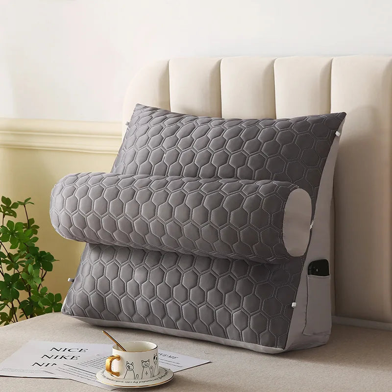 Triangle Reading Pillow Big Wedge Adult Backrest Cooling Latex Cushion Decorative Pillows for Bed Decor Cushion for Sofa