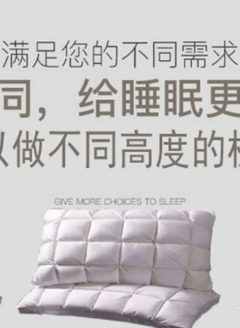 Goose Down Pillow 100% White Goose Feather Pillow Core Five-Star Hotel High-end 3D Bread  Goose Down Sleep Pillow
