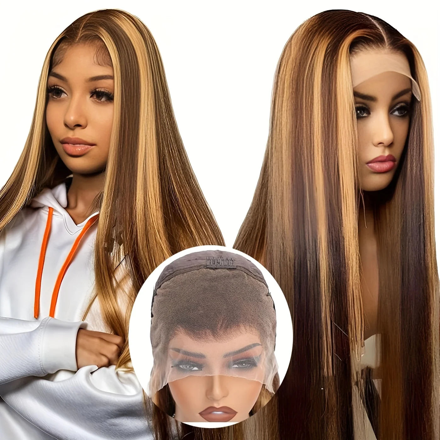 200% Highlight Wig Human Hair 13x4 Straight Lace Front Human Hair Wigs PrePlucked 4/27 Colored Brazilian Hd Lace Frontal Wig