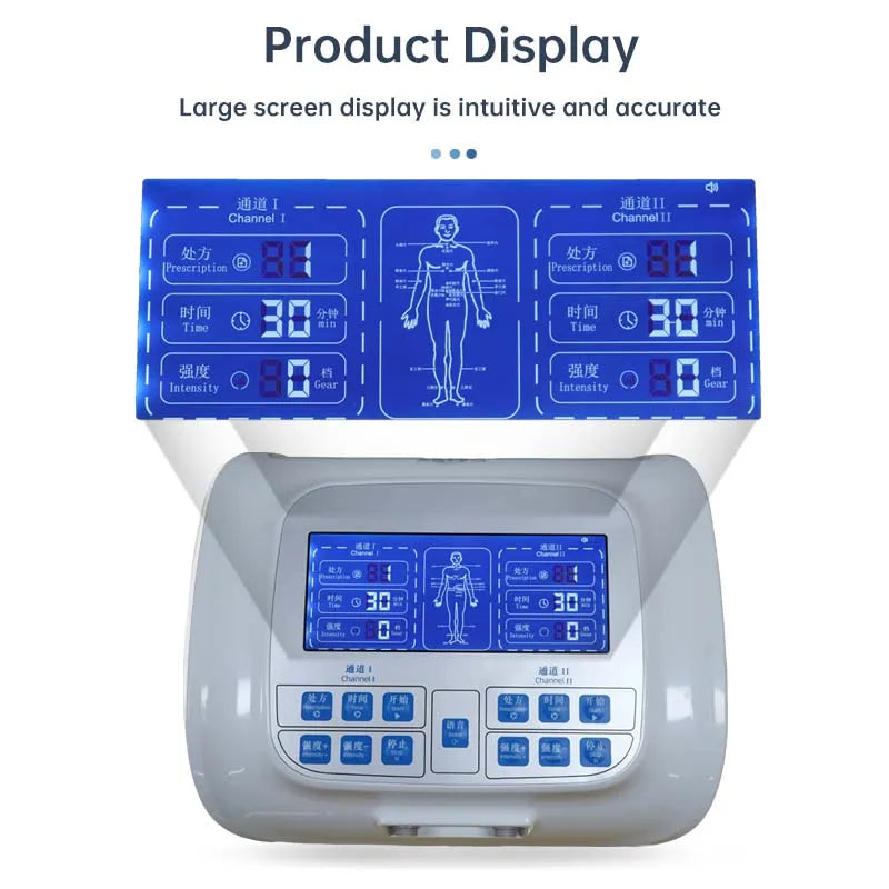 2 Channel Nerve Tens Unit Ems Physical Therapeutic Low Frequency Massager Electric Pulse Pain Relief Tens Machine