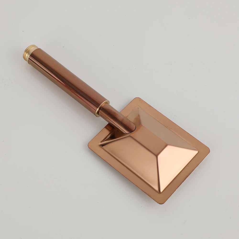 Monite Rose Golden Shower Faucet Rainfall Square Head Pink Gold Bathroom Bathtub Shower Set Faucet w/Hand Shower & Bathtub Mixer