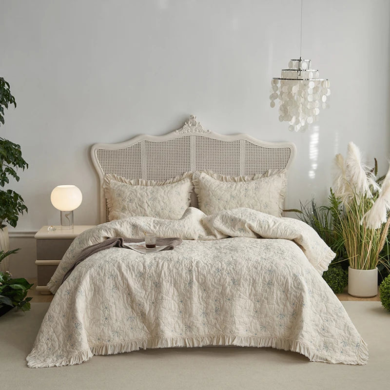 Washed Pure Cotton Versatile Quilted Bedspread Summer Quilt Blanket Bed Cover Mattress Topper Coverlet Bed Sheet With Pillowcase