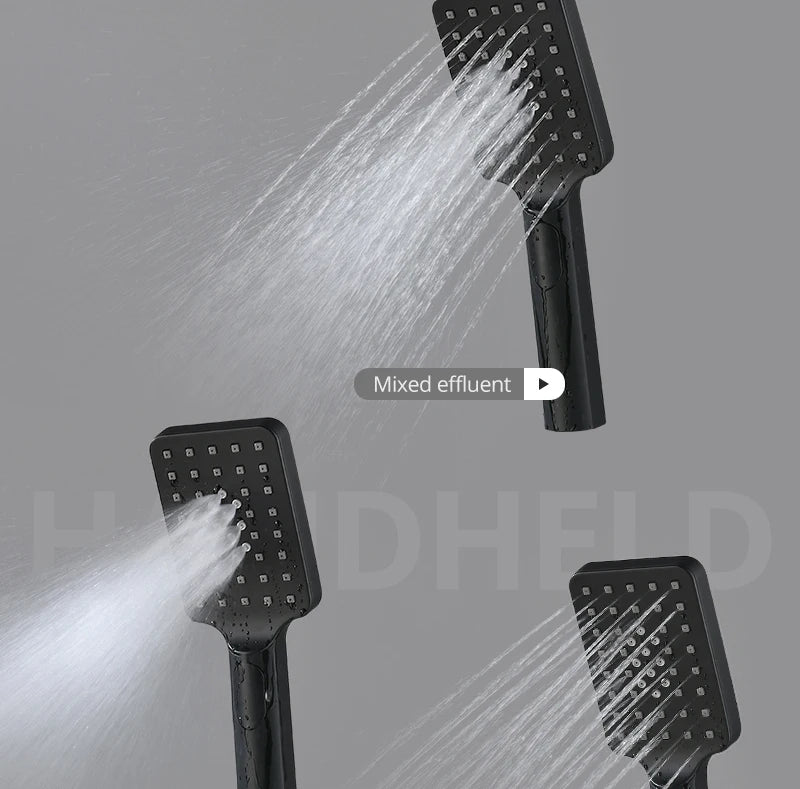 Bathroom 20inch 50x50cm Shower Head Panel Faucet Rain Mist Laterfal Jets Thermostatic Valve Mixer System SPA Massage Set