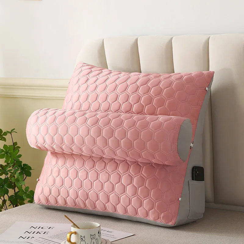 Triangle Reading Pillow Big Wedge Adult Backrest Cooling Latex Cushion Decorative Pillows for Bed Decor Cushion for Sofa