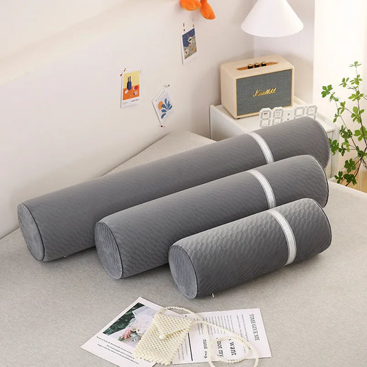 Cervical Neck Roll Memory Foam Pillow Bolster Pillow Round Neck Pillows Support for Sleeping Bolster Pillow for Bed Legs Back