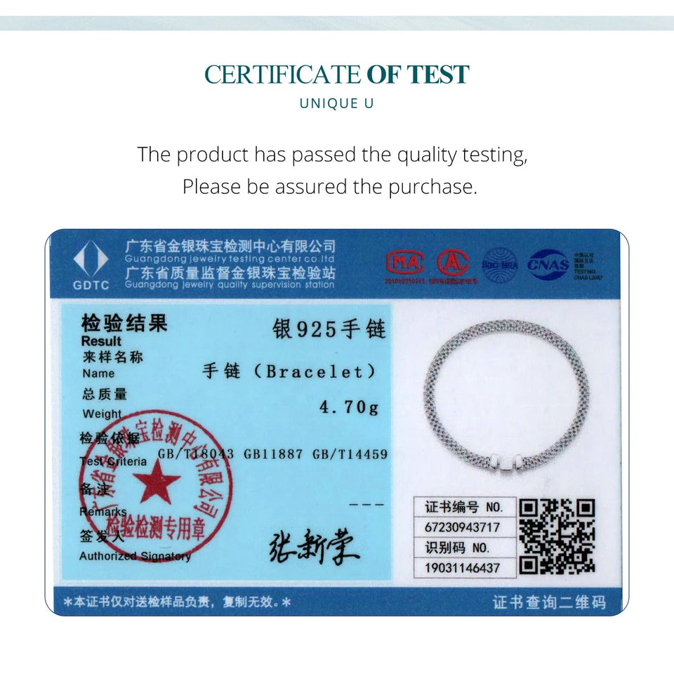 WOSTU 925 Sterling Silver European Simple Knitted Mesh Bracelets For Women Fashion Chain Luxury Wrist Jewelry Wedding Gift B124