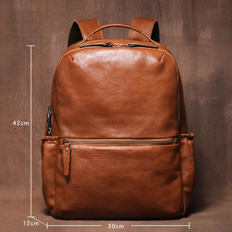 GURO High Quality Genuine Leather Backpack Men Large Capacity Business Travel bag Luxury Student School Bag Laptop Computer Pack