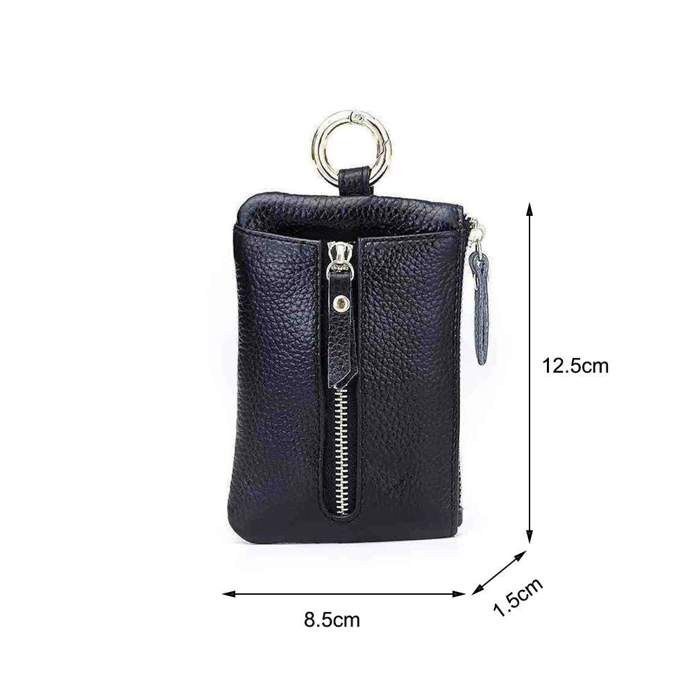 New PU Leather Key Wallets Unisex Retro Keys Organizer Men Women Key Card Holders Housekeeper Keychain Cover Coin Zipper Purse