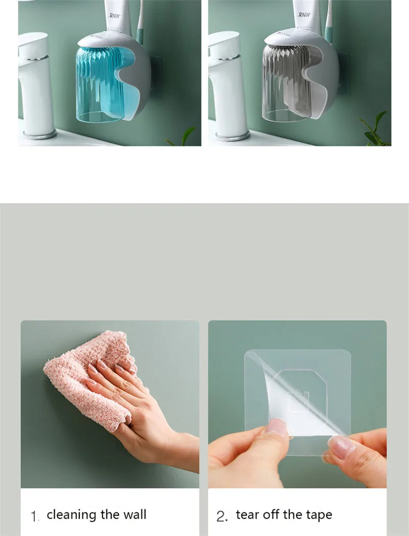 Cartoon Toothpaste Dispenser Automatic Toothpaste Squeezer New Wall-Mount Holder Toothbrush Rack Bathroom Washroom  Accessories