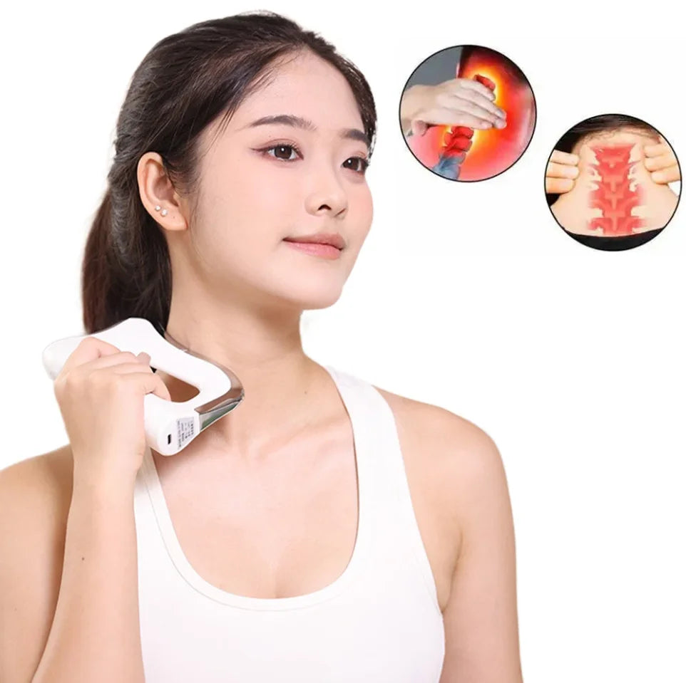 2025 Electric Fascia Massager Body Scraping Warm compress Vibration Muscle  Relaxation Body Lifting Guasha Massage Knife tool