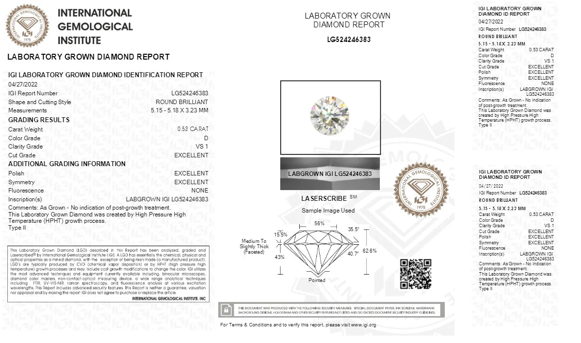 Diamanti Lab Grown Taglio Brillante da ct 3,00 a ct 7,00