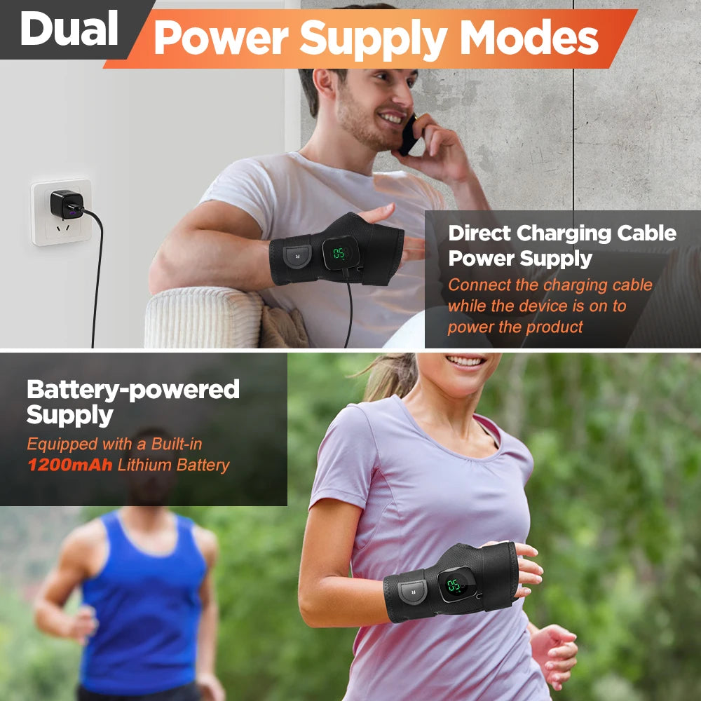 Wrist Heating Vibration Pad 3 Heat Level Heated Wrist Hot Therapy for Carpal Tunnel Relief Tendonitis Wrist Support Pad