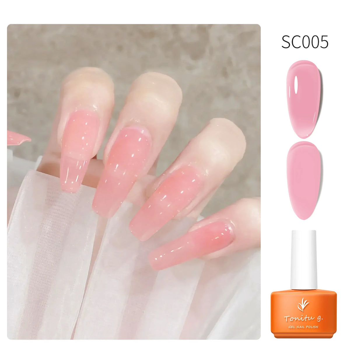 Tonitu G 7ml Semi-permanent Jelly Gel Nail Polish 59 Colors Natural Transparent  Summer Nails Art Soak Off  UV LED Gel  Varnish