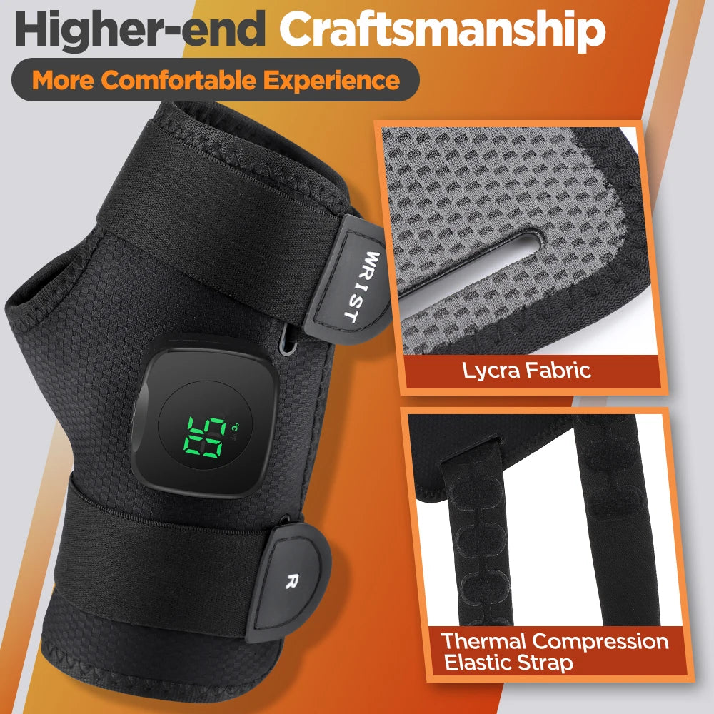 Wrist Heating Vibration Pad 3 Heat Level Heated Wrist Hot Therapy for Carpal Tunnel Relief Tendonitis Wrist Support Pad