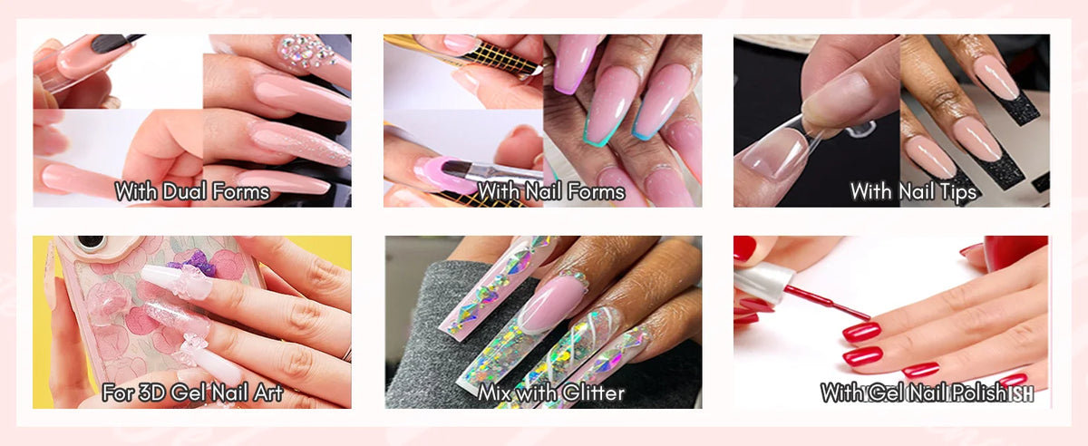Makartt HEMA-Free Poly Nail Extension Gel 50ml, Hybrid Acrygel Builder Multi-Color, Long-Lasting French Manicure DIY Nail Art