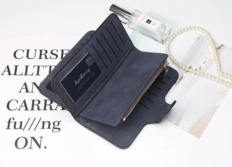 Baellerry High Quality Long Women's Wallet Buckle Multiple Card Slots Mobile Phone Bag Hand-held Bag Card Holders
