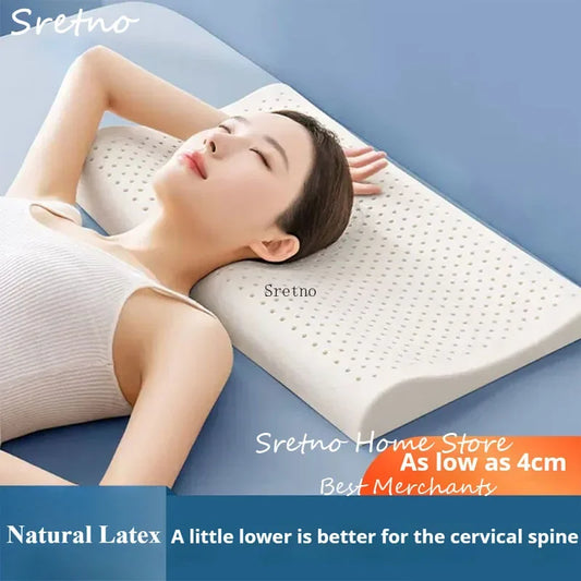Thailand Latex Low Pillow Adult Specific Natural Rubber Flat Ultra-thin Pillow Core Protect Cervical Spine Pillows for Sleeping