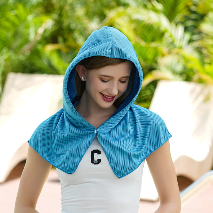 Quick Drying U Cooling Hoodie Towel Beach Camping Gym Building Sun Protection Quick Drying Sports Cooling Towel Headband