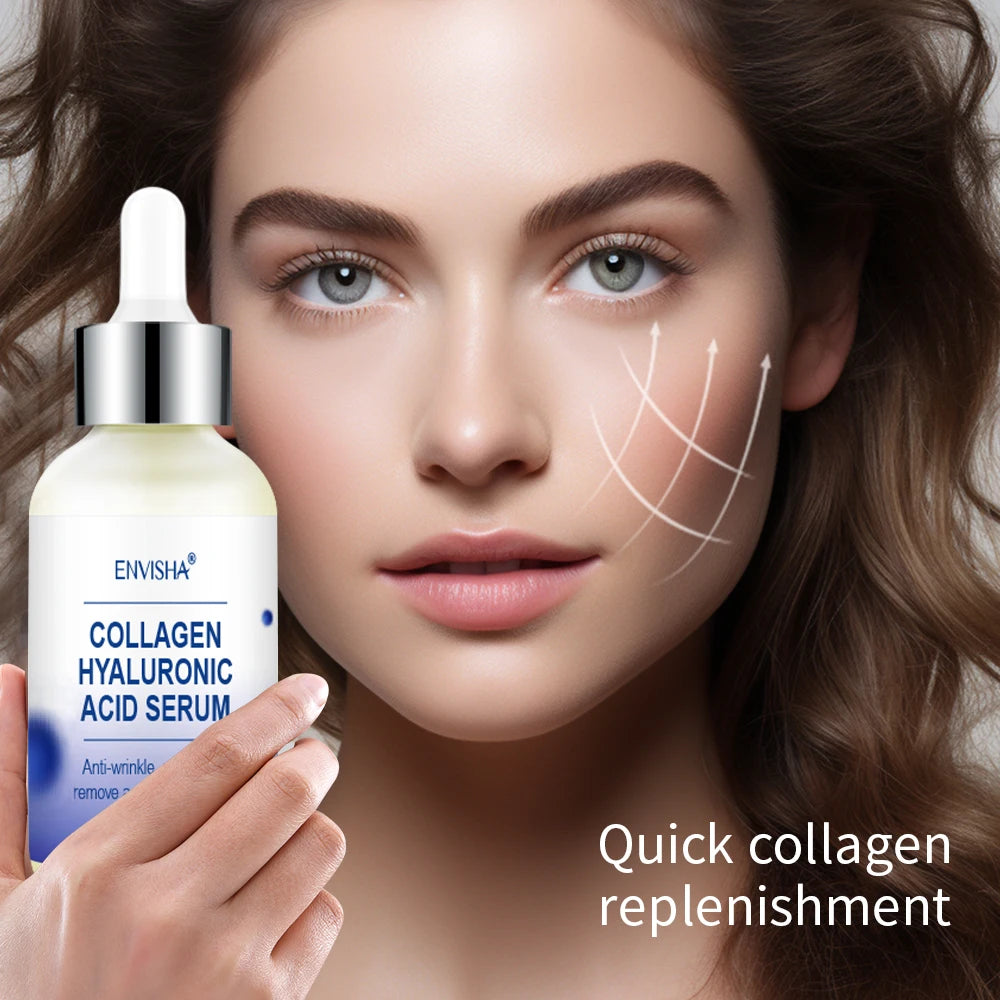 ENVISHA Face Skin Care Collagen Hyaluronic Acid Serum Retinol Vitamin Anti-Aging Wrinkle Moisturizing Whitening Shrink Pores