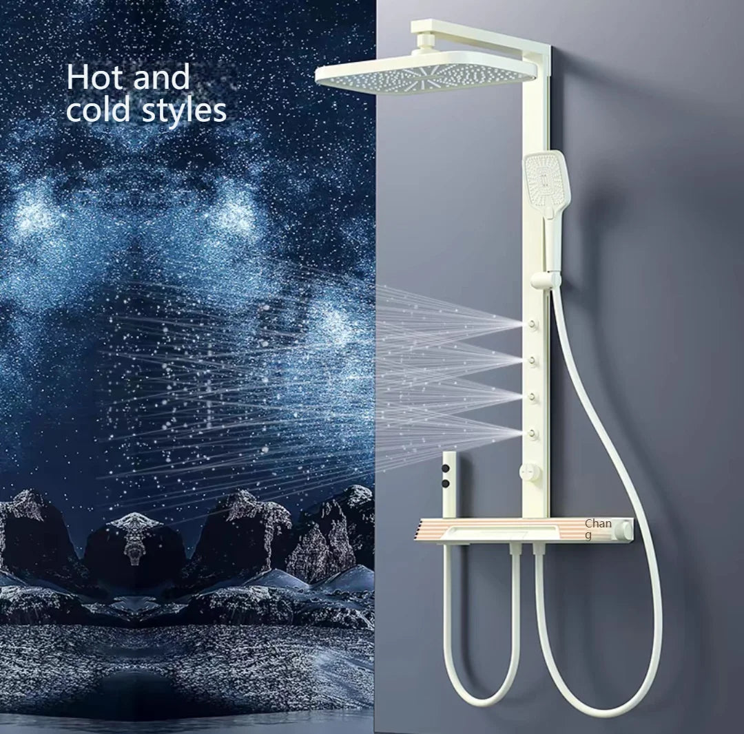 Digital Display Piano Key Waist Spray Shower Set Grey Shower System Set Bathroom Bath Booster Sprayer