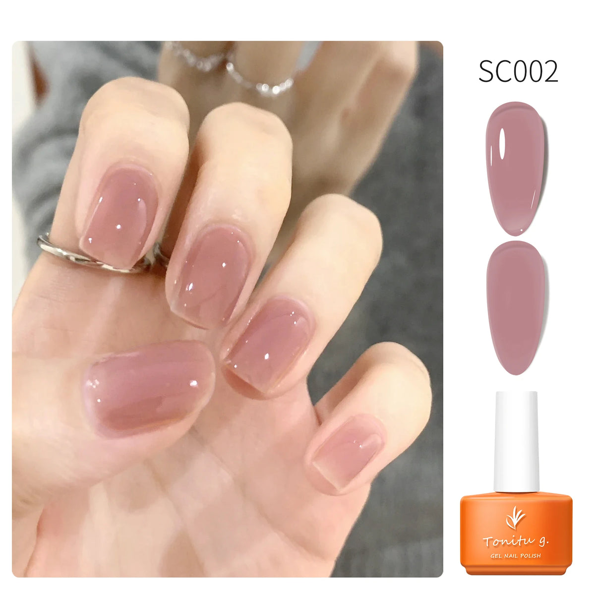 Tonitu G 7ml Semi-permanent Jelly Gel Nail Polish 59 Colors Natural Transparent  Summer Nails Art Soak Off  UV LED Gel  Varnish