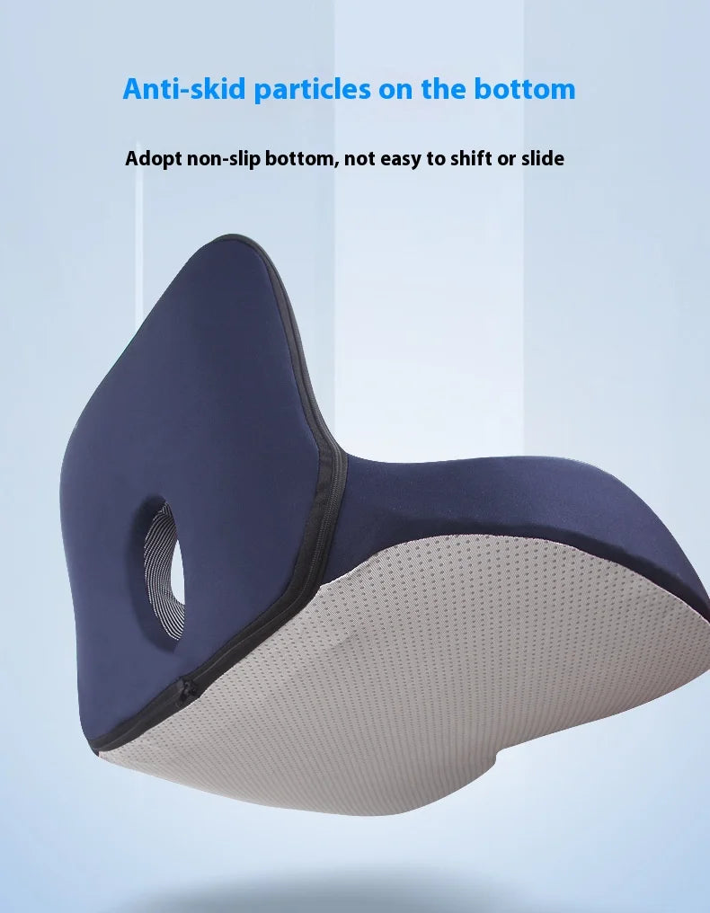 L-Shaped Integrated Office Chair Seat Cushion Memory Foam Seat Cushion Anti-Slip Bottom Pressure-Reducing Hip Waist Support