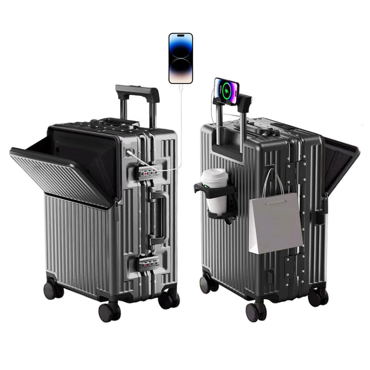 AIWEINY 2025Hard Shell Luggage 20 Inch Travel Luggage, Carry-On Luggage Spinner TSA with Lid, PC+ABS Aluminum Frame 20'' - 26''