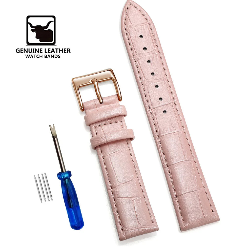 Cinturini per Orologio in Fiore di Pelle di Vitellino con Accessori