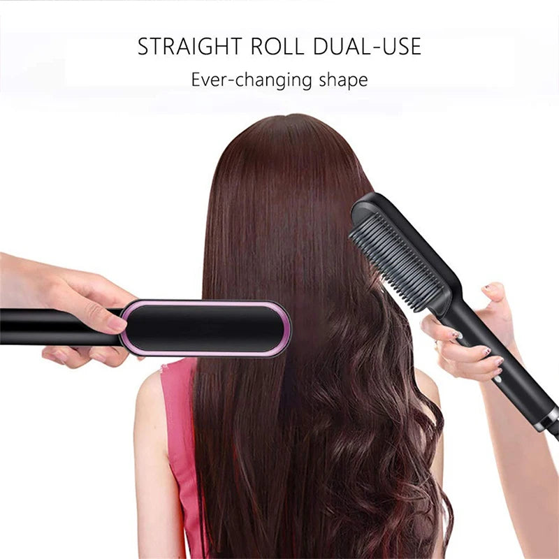 Electric Heating Comb Hair Straightener Comb Negative Ion 5-Speed Temperature Portable Fast Heating Electric Straightening Brus