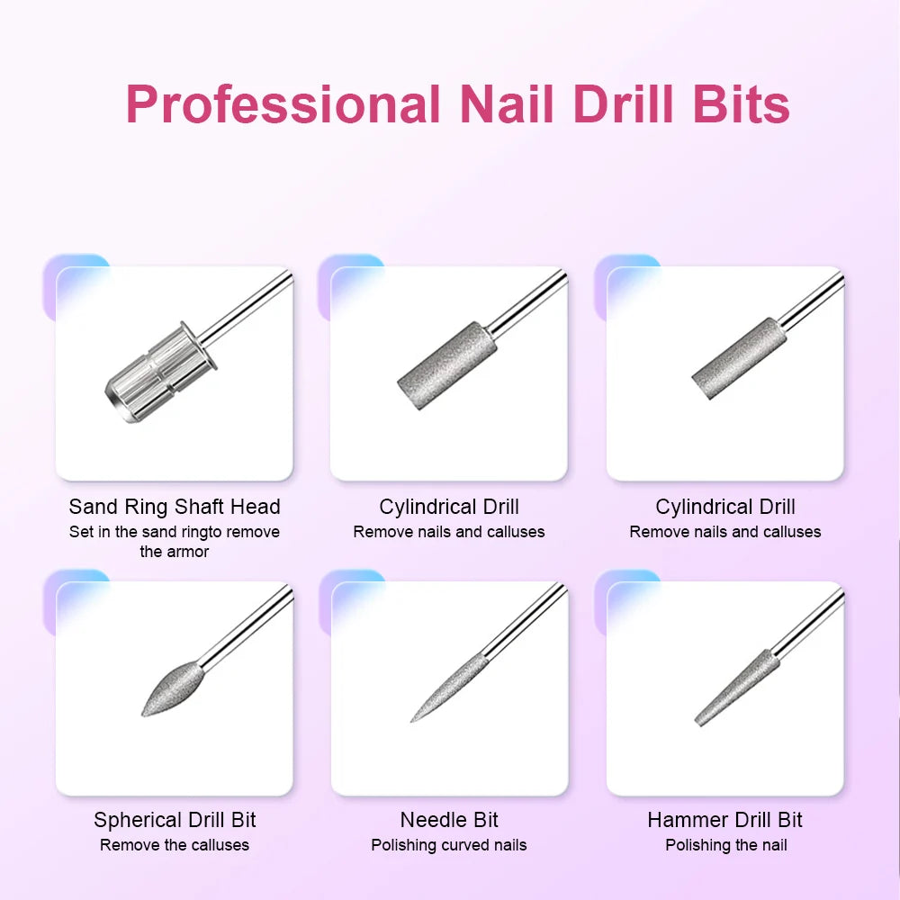 6 In 1 Electric Nail Drills Kit Remove Polisher Manicure Portable Nail File Nail Drill Equipment Pen Tools Machine