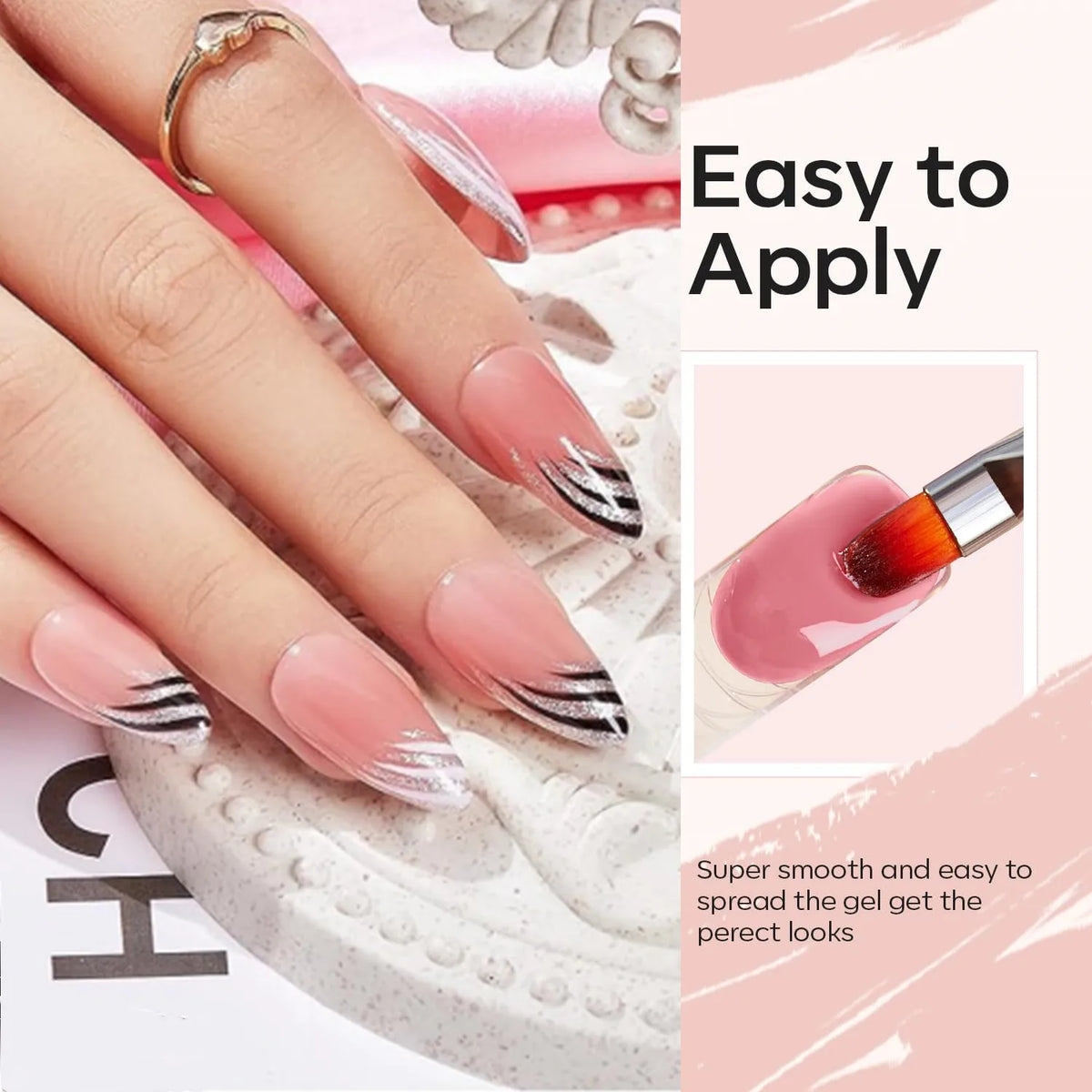 Makartt HEMA-Free Poly Nail Extension Gel 50ml, Hybrid Acrygel Builder Multi-Color, Long-Lasting French Manicure DIY Nail Art