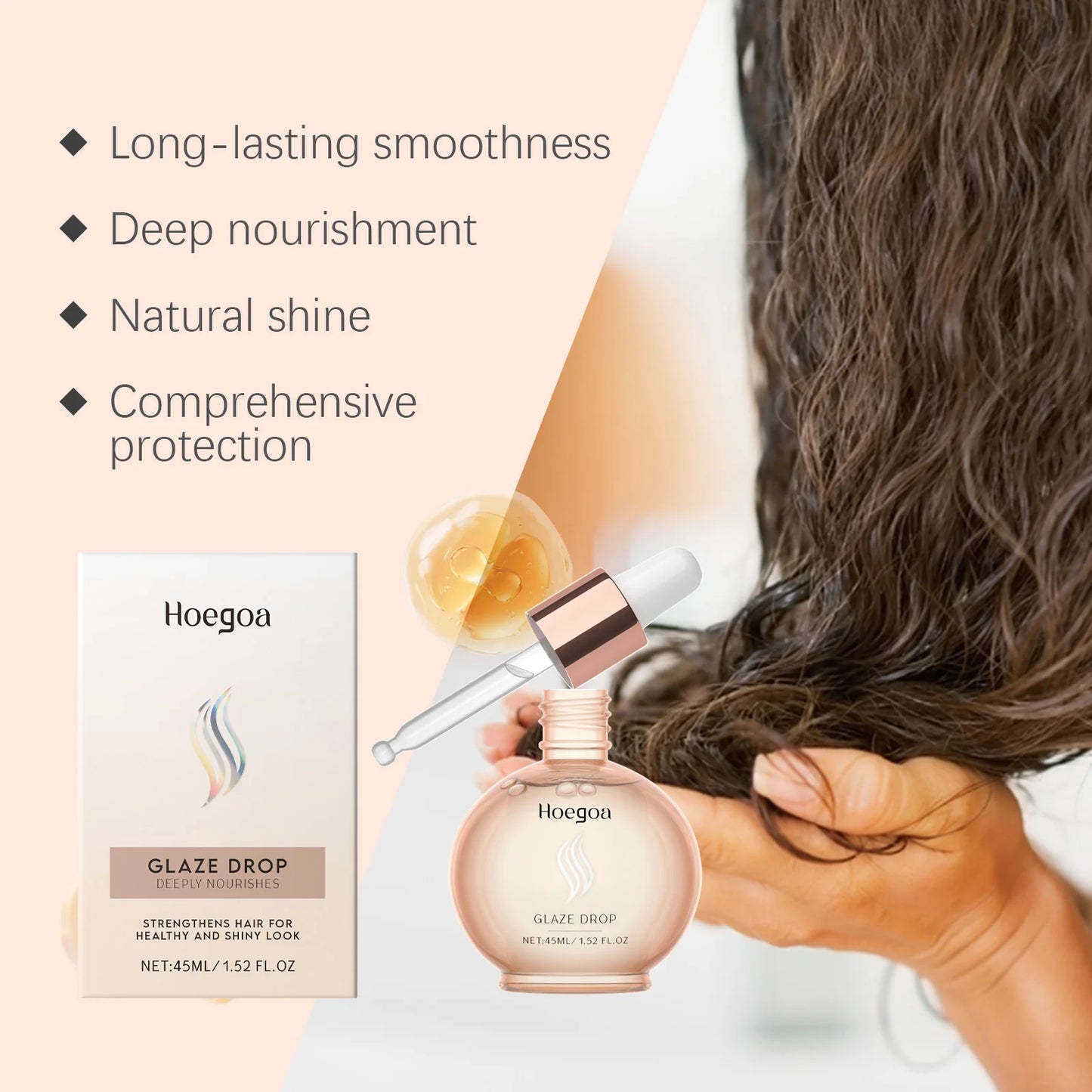 Hydrating Hair Serum for Frizzy Dry Damaged Split Ends Repair Vitamin E Smoothing Adds Shine Coconut Oil Keratin Hair Treatment