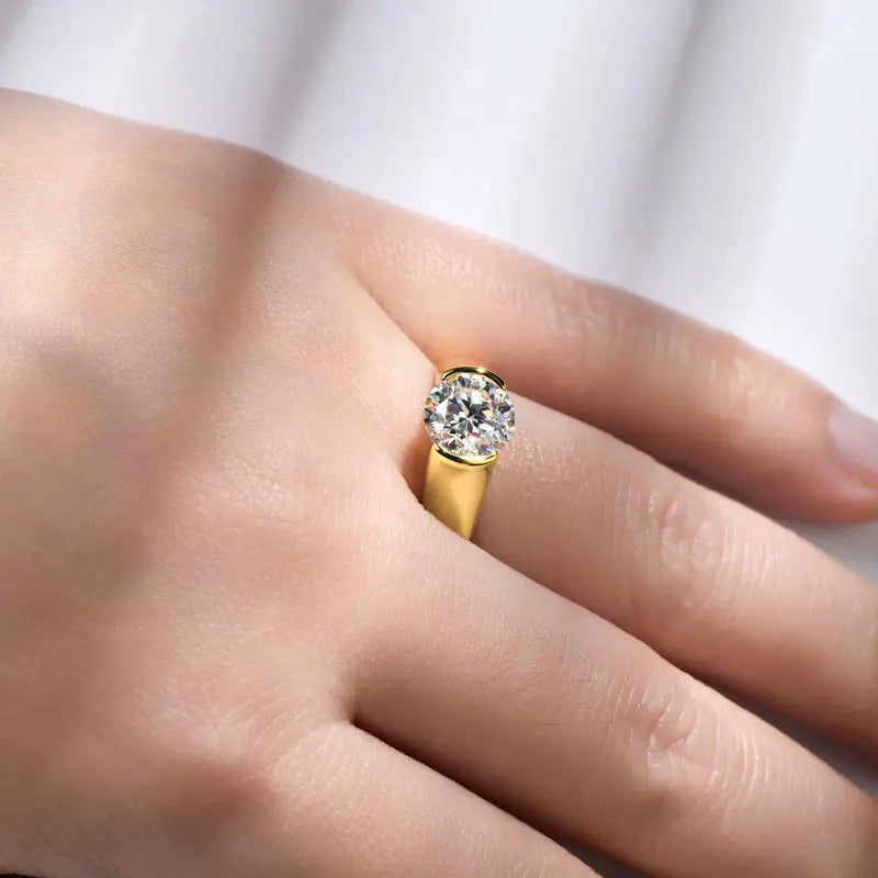 Ehhai GRA Certified 2CT Solitaire Moissanite Lab Diamond Engagement Rings for Women Men 925 Sterling Silver Wedding Jewelry Gift