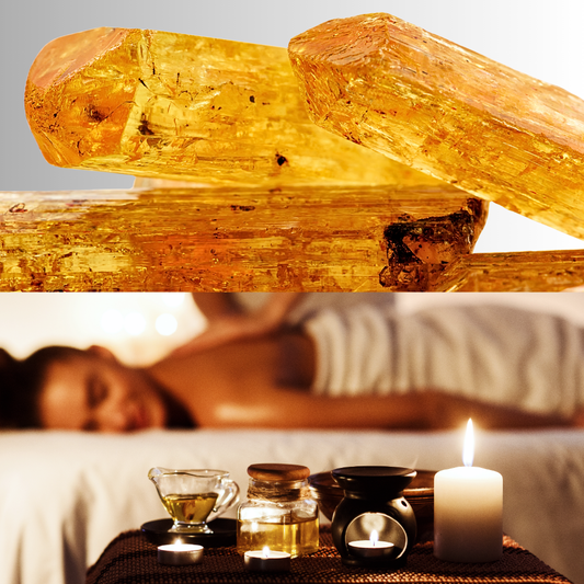 Set di 20 Pietre da Massaggio in Topazio Naturale con borsa riscaldante