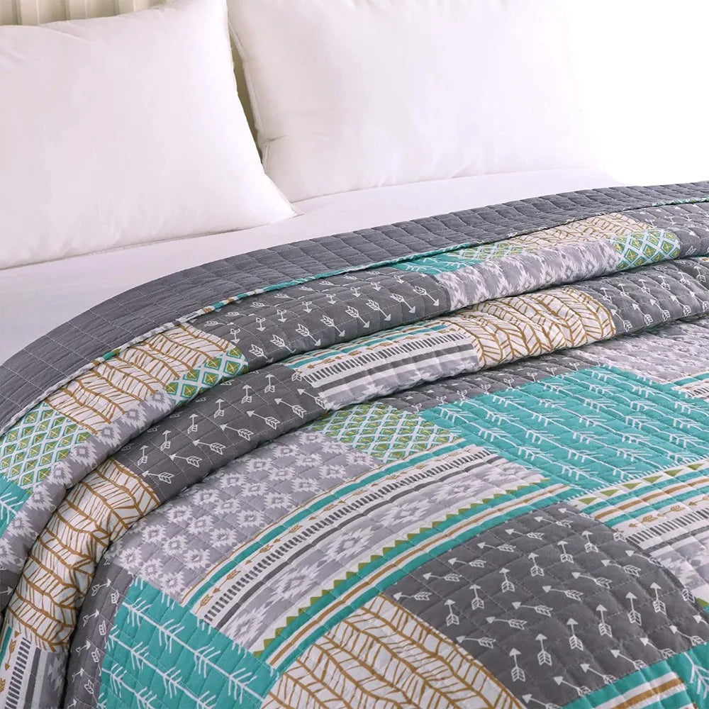 150*200/220*240/170*210/240*260cm Skin-friendly Bedspread Quilted Patchwork Bed Throw  Blanket Lightweight Comfortable Coverlets