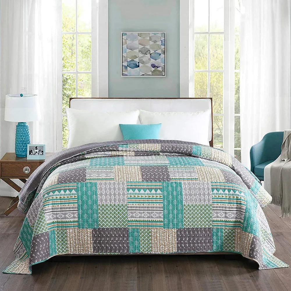 150*200/220*240/170*210/240*260cm Skin-friendly Bedspread Quilted Patchwork Bed Throw  Blanket Lightweight Comfortable Coverlets
