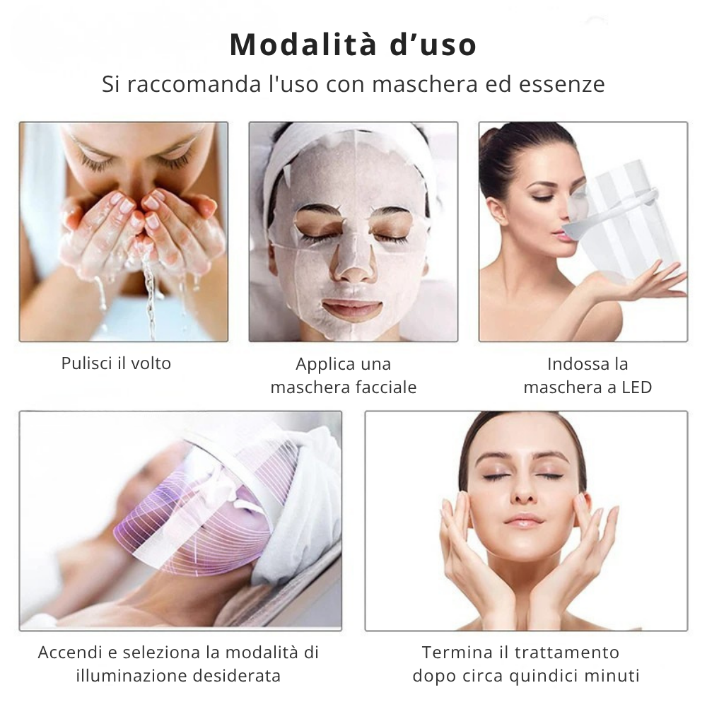 Maschera a 7 LED Fotonici da Viaggio