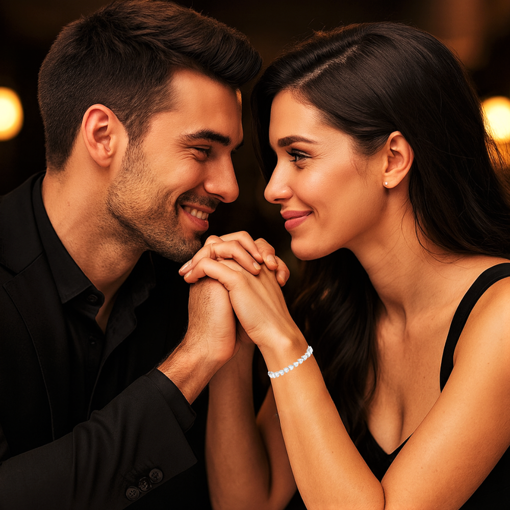 Bracciale Tennis con Moissaniti Taglio Cuore