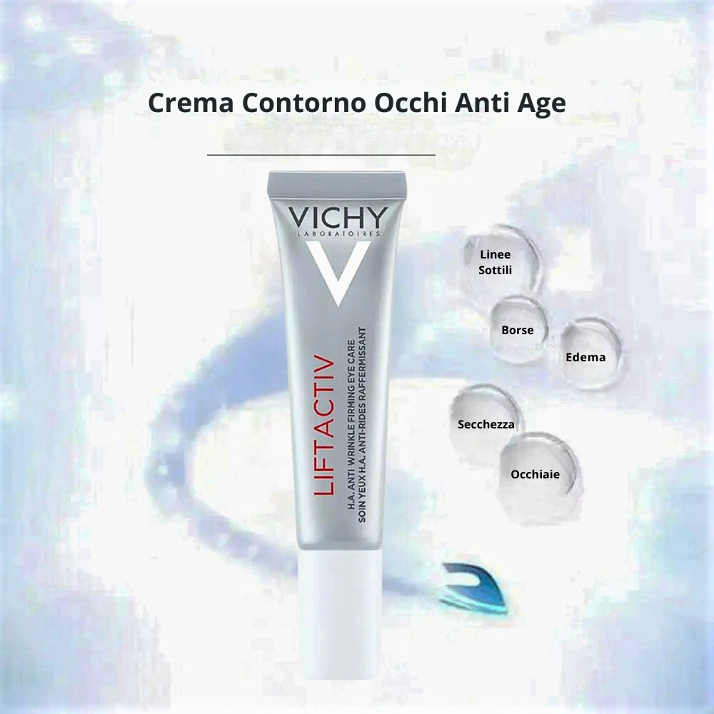 Crema Contorno Occhi Vichy con Acido Ialuronico, Vitamina C e Caffeina