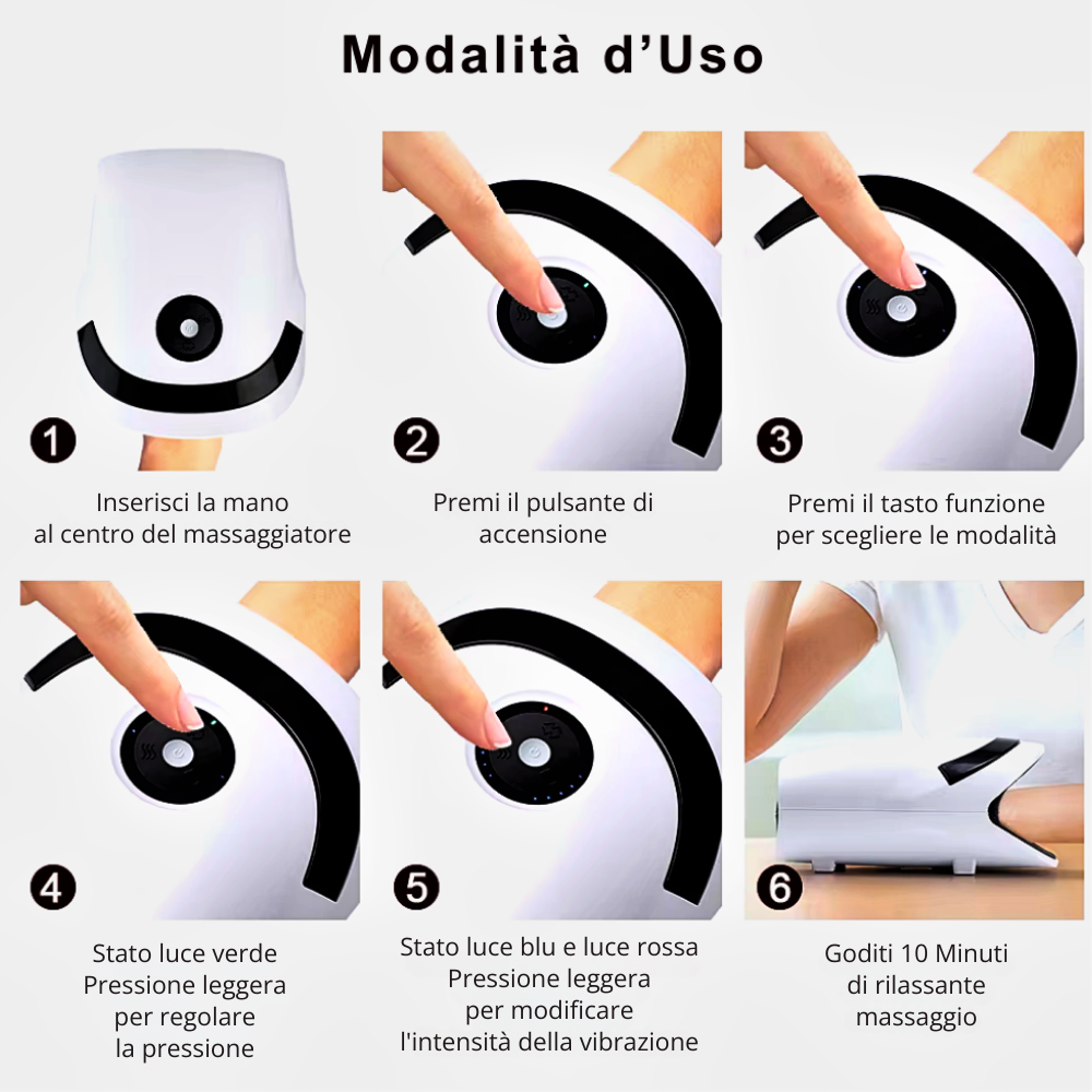 Dispositivo per Massoterapia, Shiatsu e Agopuntura alle Mani