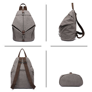 KONO Canvas Backpack WOMEN'S Vintage Daypack shoulder bag Large Shoulder Backpack travel bag for Travel Outdoor & School