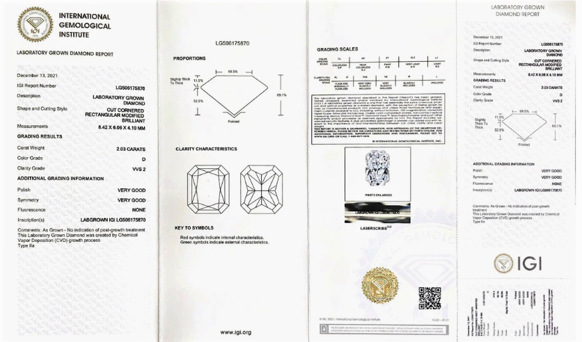 Diamanti Lab Grown Taglio Radiant da ct 1,00 a ct 5,00