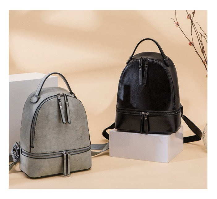 100% Genuine Leather Women Backpacks Retro Ladies Travel Bags Casual Girl's School Bags