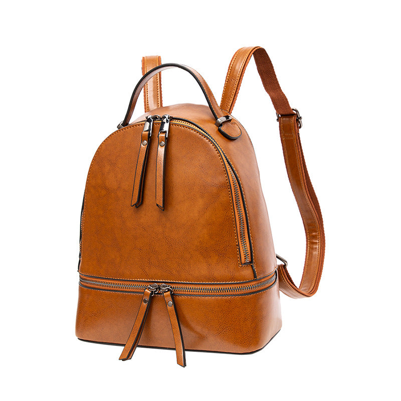 100% Genuine Leather Women Backpacks Retro Ladies Travel Bags Casual Girl's School Bags
