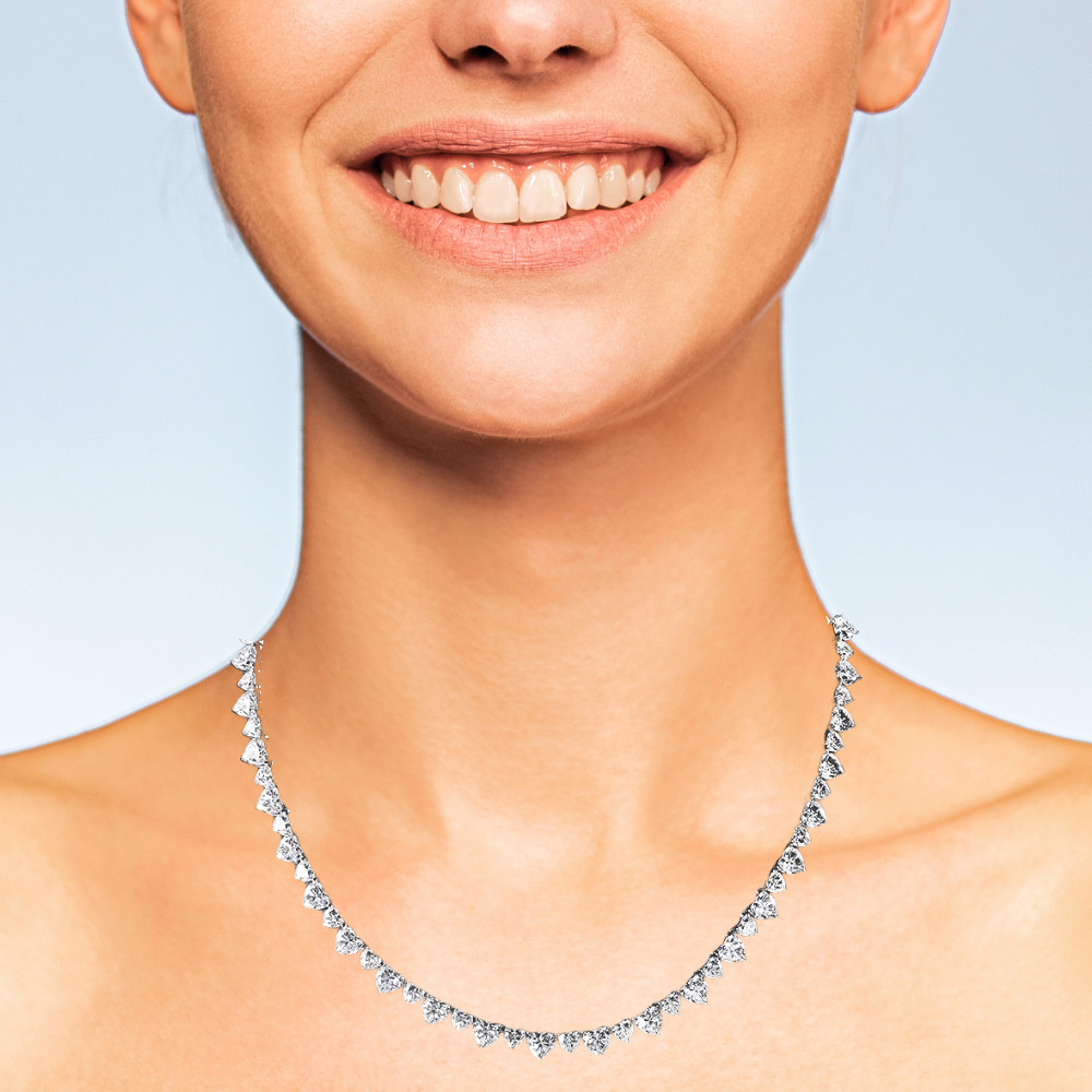 Collana Tennis con Moissaniti Taglio Cuore