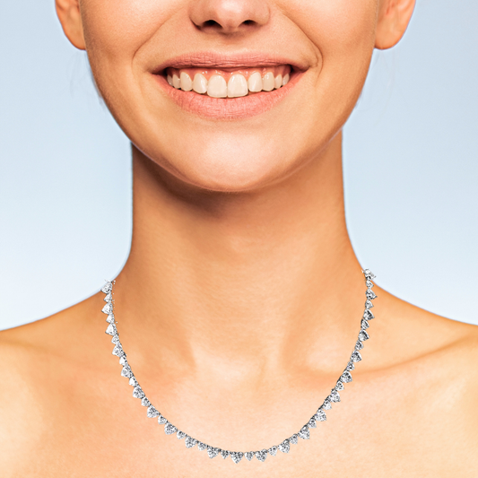 Collana Tennis con Moissaniti Taglio Cuore