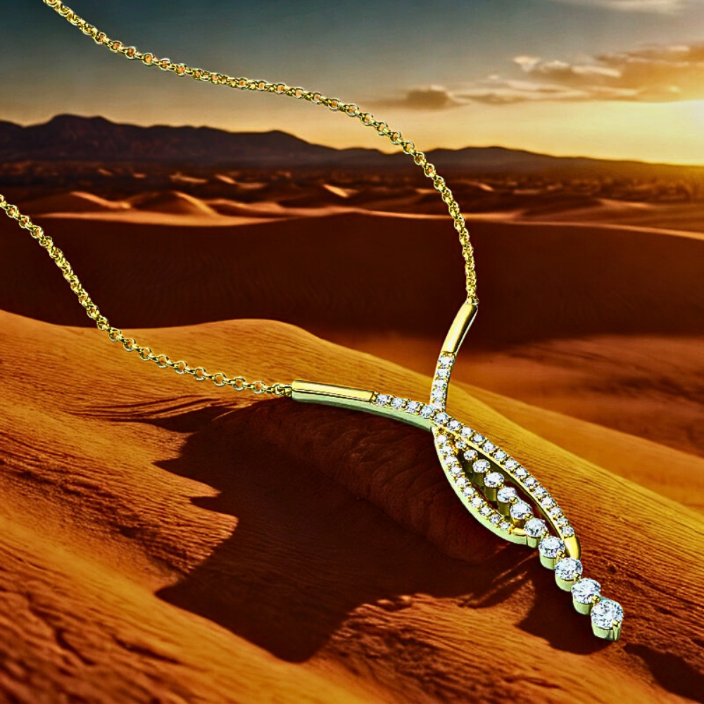 Collana con Pendente in Moissanite per ct 1,23