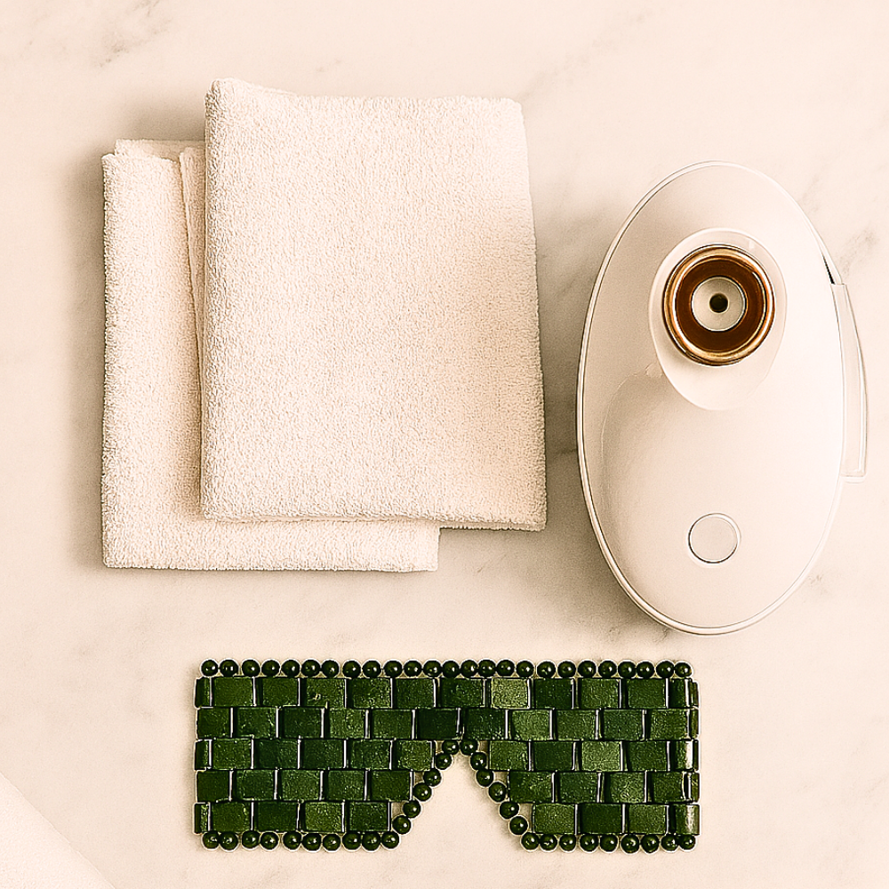 Maschera per Occhi in Giada Naturale per Trattamento Caldo/Freddo